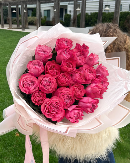 BOUQUET "RASPBERRY VELVET" - GARDEN ROSES